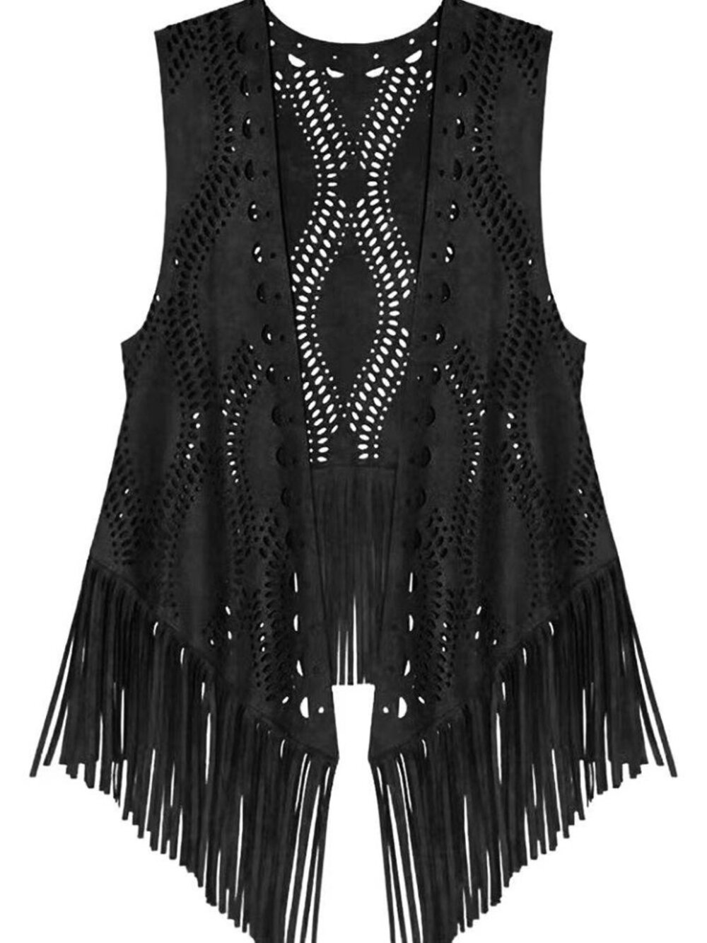 Fringe Detail Sleeveless Vest